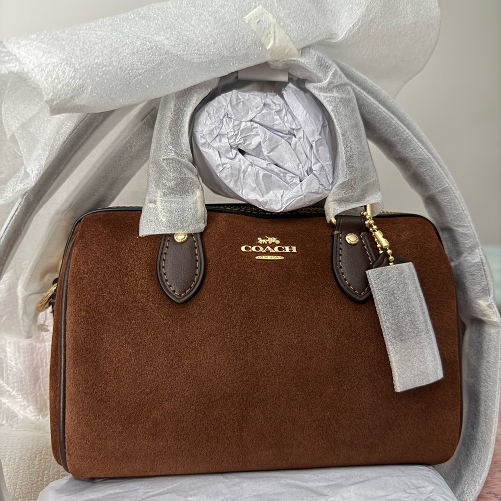 Coach Mini Rowan in Vintage Brown Suede